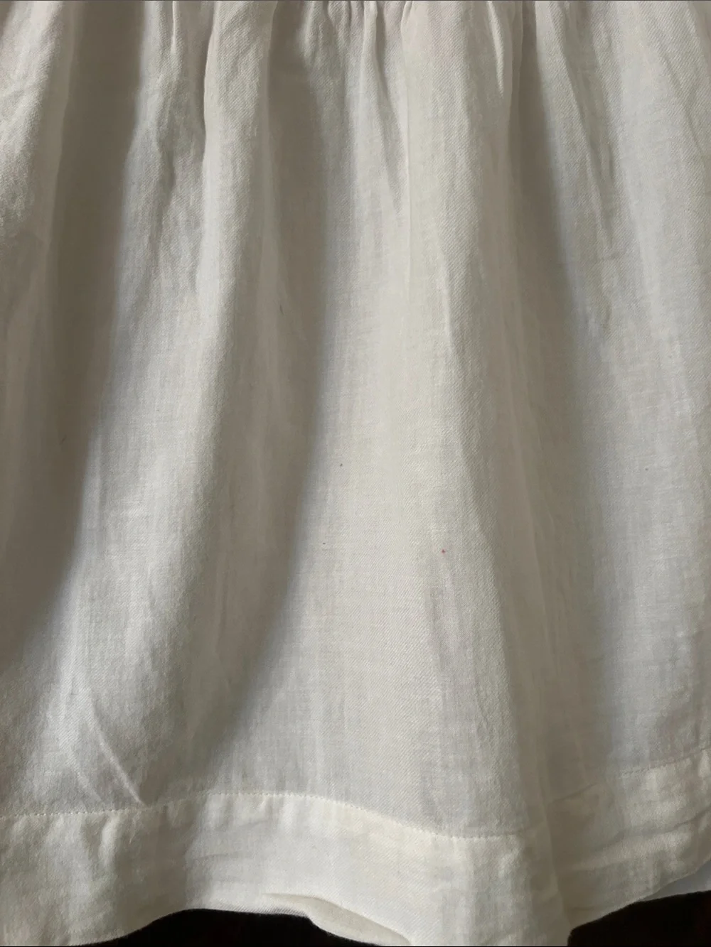 White Long-Sleeve Smocked Peasant Top with Pink Embroidery - Picture 10 of 10